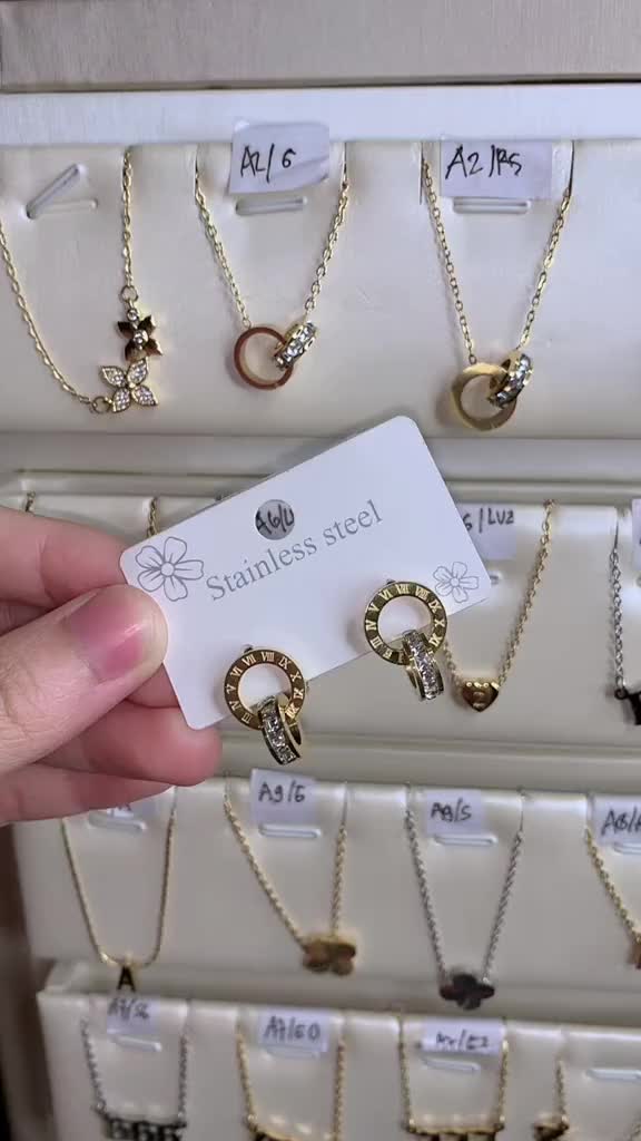 Kamileng Anting Titanium Angka Romawi Gold Earrings Anti Karat & Anti Luntur Berkualitas Tinggi untuk Penampilan Mewah dan Stylish