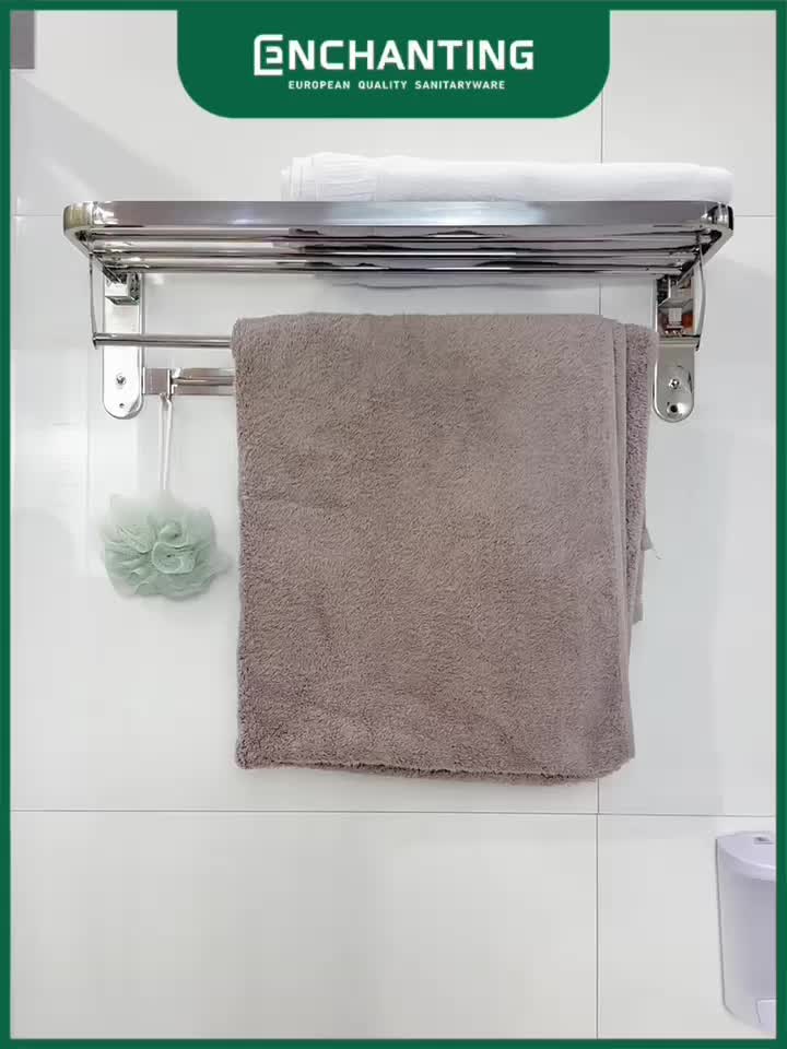 Rak Handuk Lipat Kamar Mandi Europe Enchanting BT006 Stainless Anti Karat