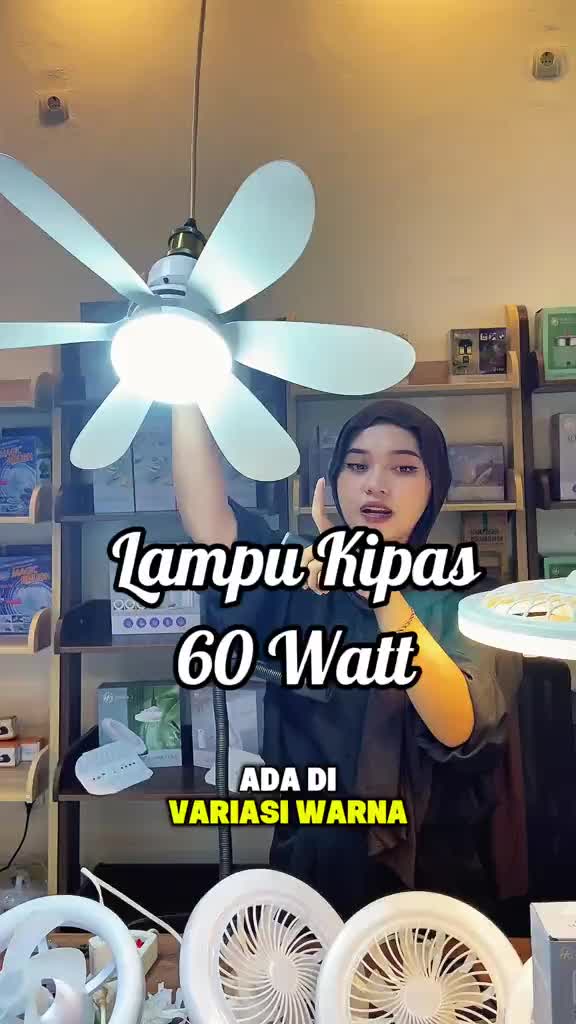 Supreme Pro Shop Lampu kipas Angin AC E27 60Watt 3Warna lampu Plafon Remote control LED Super Terang