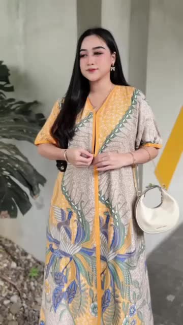 Daster Wanita CANIA Busui Friendly Resleting Depan Rayon Premium Motif Candrawasih By  BatikSSpremium Ibu Menyusui Dress