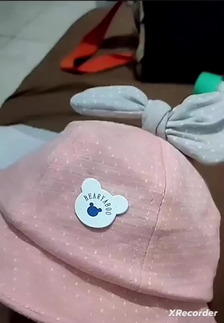 0-2 tahun | IMPORT | Topi Bucket Tali Karet Bearyaboo Pita Anak Bayi Balita Perempuan Musim panas Polka Dot Polkadot Fashion topianak