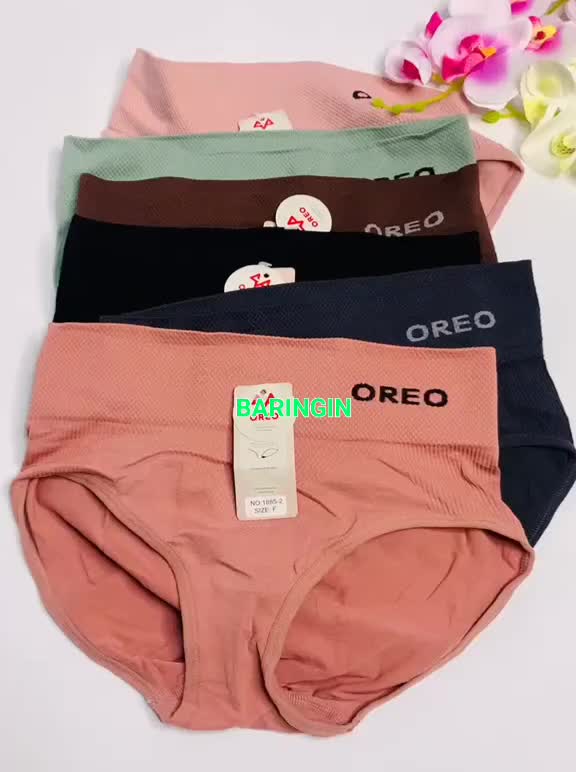 OREO-Cd Wanita Bahan Rajut Isi 3.6,12 Pcs-Celana Dalam Fashion Wanita Hight waist Katun Cewek