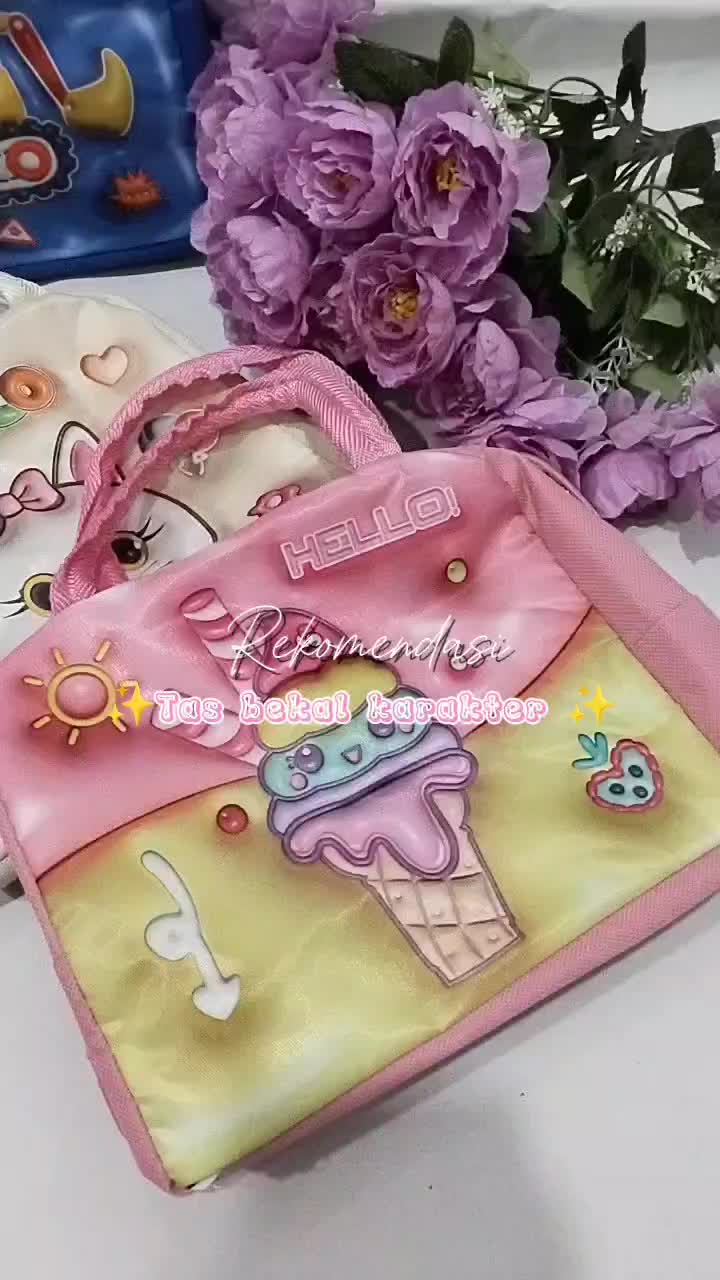 WDS Tas Bekal Anak Karakter 3D Tas Penyimpanan Kotak Makan Tahan Panas Tas Bekal Makan Siang Lunch Bag Tas Bekal Anak LB5