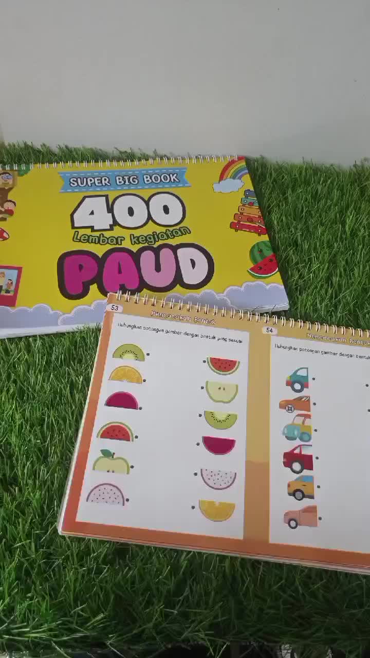 Meam Buku Aktivitas Dasar 365+ Halaman Buku Belajar Anak Paud TKa/TKb SD Buku Belajar Anak 2 3 4 5 6 7 8 Tahun
