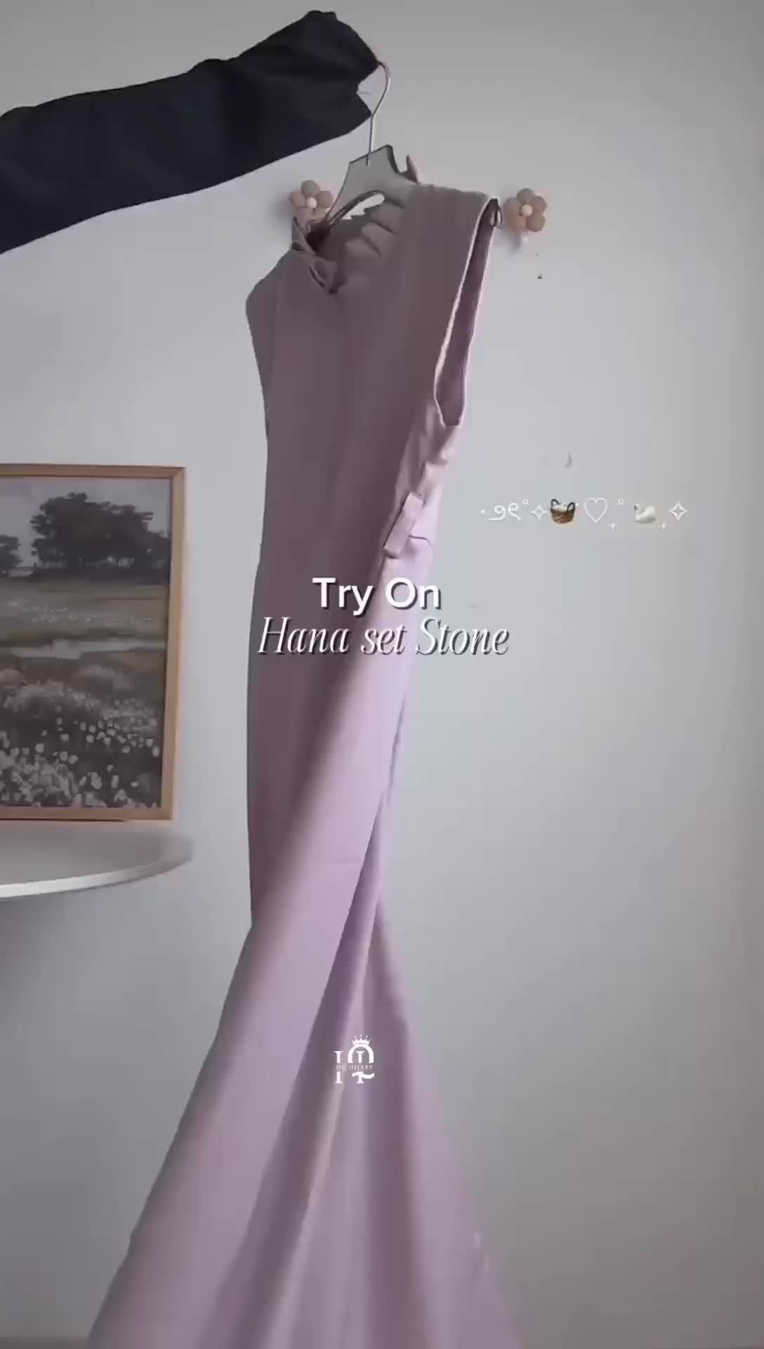hana set korean dress | overall & blazer by hq.hijabs