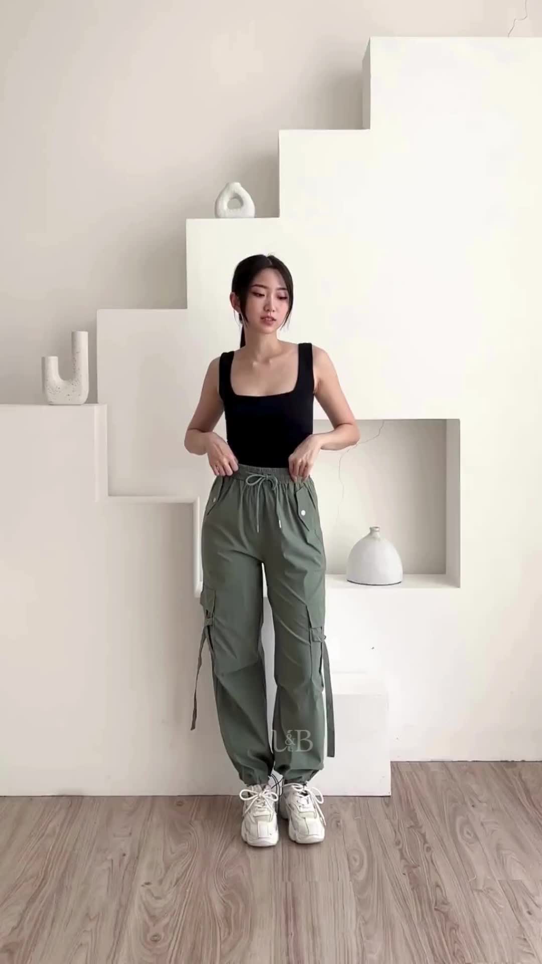 U&B - 2002 C-98 Celana Cargo Wanita Kulot Highwaist Loose Premium Super Melar (ALLSIZE)