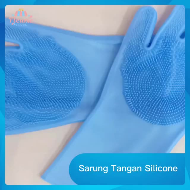 ENVIO - (Sepasang) Sarung Tangan Silicone + Sikat Cuci Piring