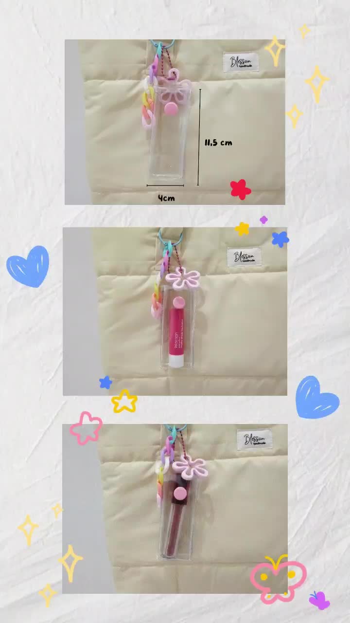 mini pouch key chain transparan / gantungan tas pouch lipstik / pouch gantungan tas serbaguna