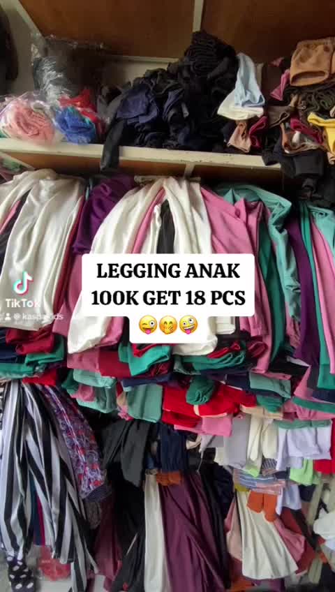 100Rb Get 18 Pcs Legging Anak Paket Hemat 6 Bulan-12 Tahun Legging Polos Motif Hitam Pink Putih Celana Fashion Cotton