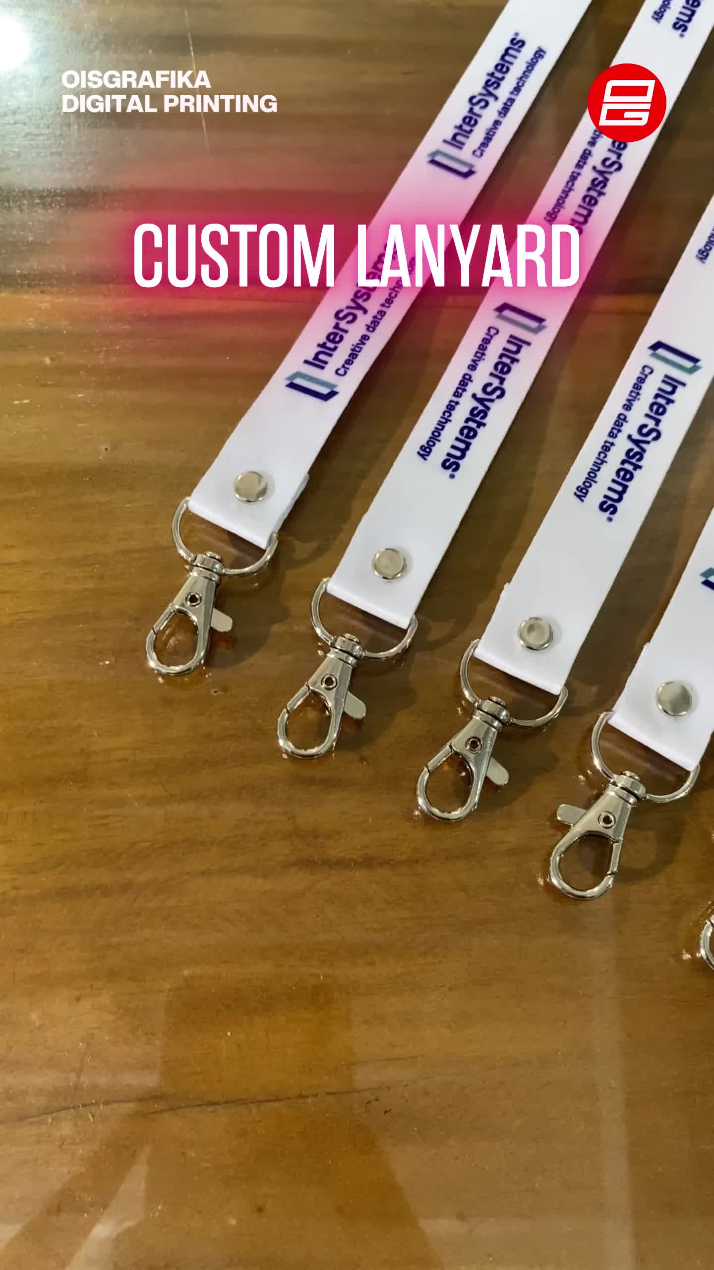 Lanyard Custom Tali Sublim Digital Printing -Full Print 2 Sisi