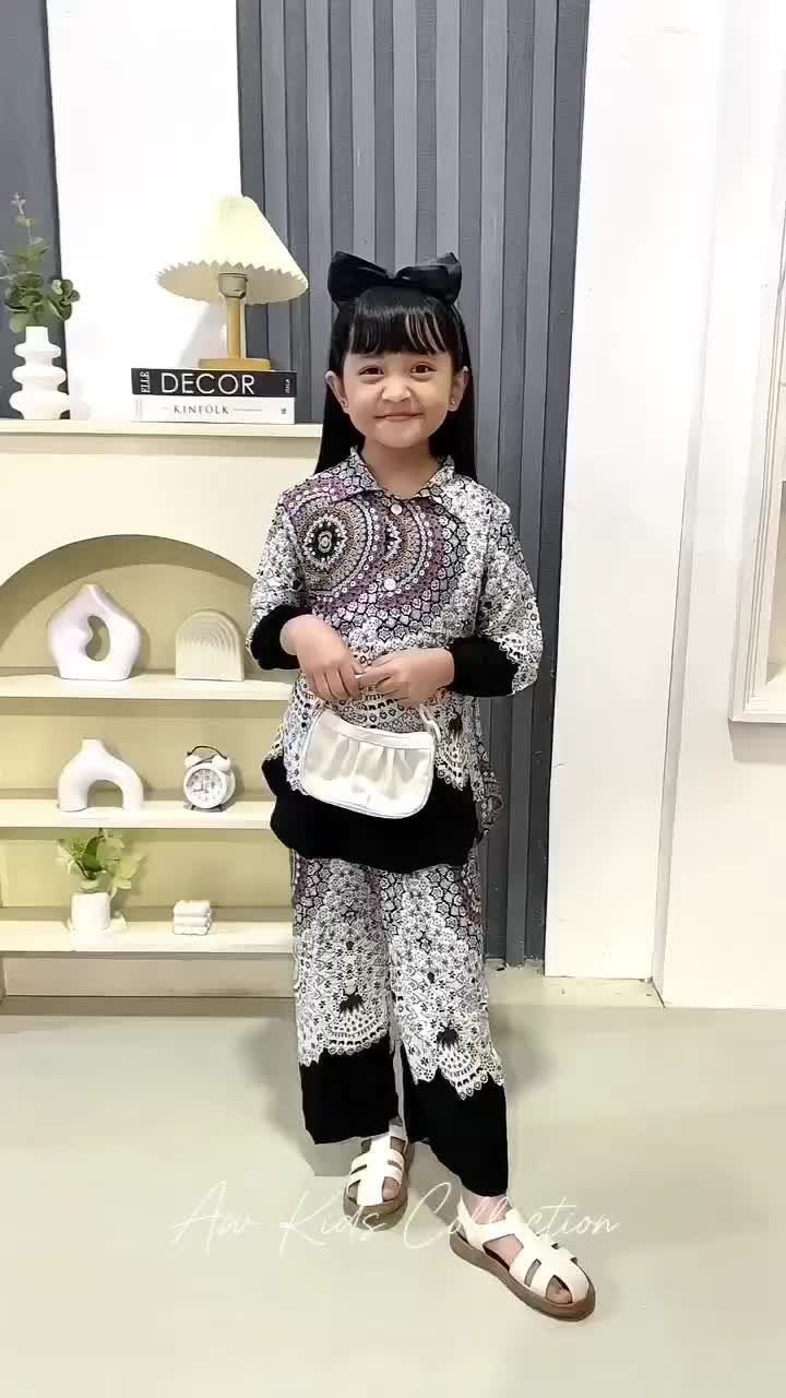 Stelan Baju Dan Celana Rayon  Anak Perempuan Terbaru Usia 3 Sampai 9 Tahun