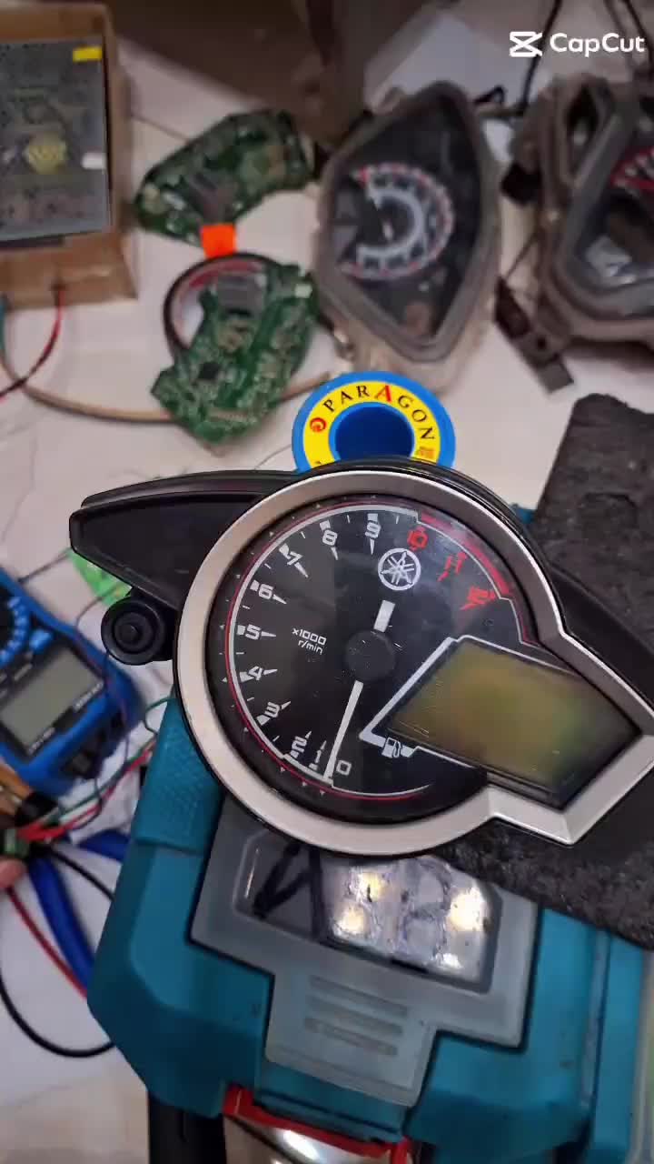 Polaris Speedometer Vixion NVL/NVA Paket Modif Spedometer Yamaha dengan 2 Setiker dan polaris Bagian Bawah LCD Negatif Motorcycle