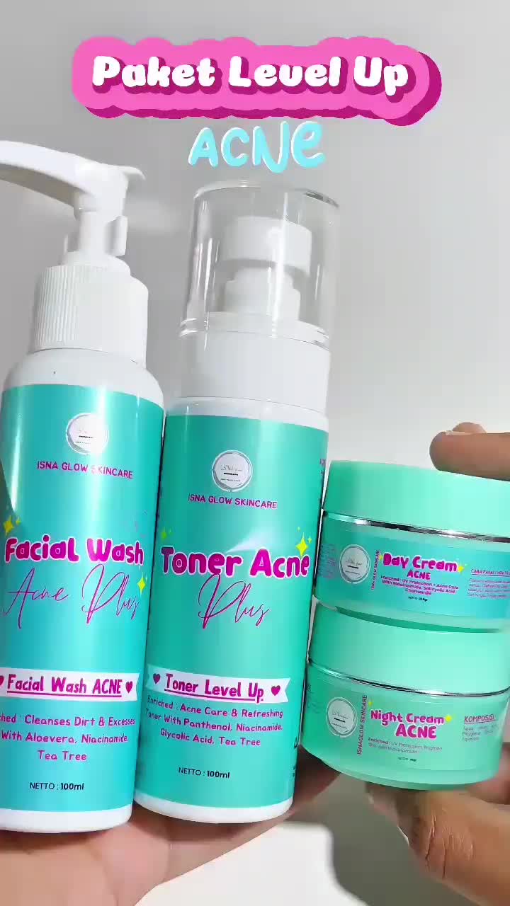 Skincare Isnaglow ORIGINAL (ACNE/Berjerawat) Berminyak,  Wajah Hitam, Bruntusan Facial Perawatan