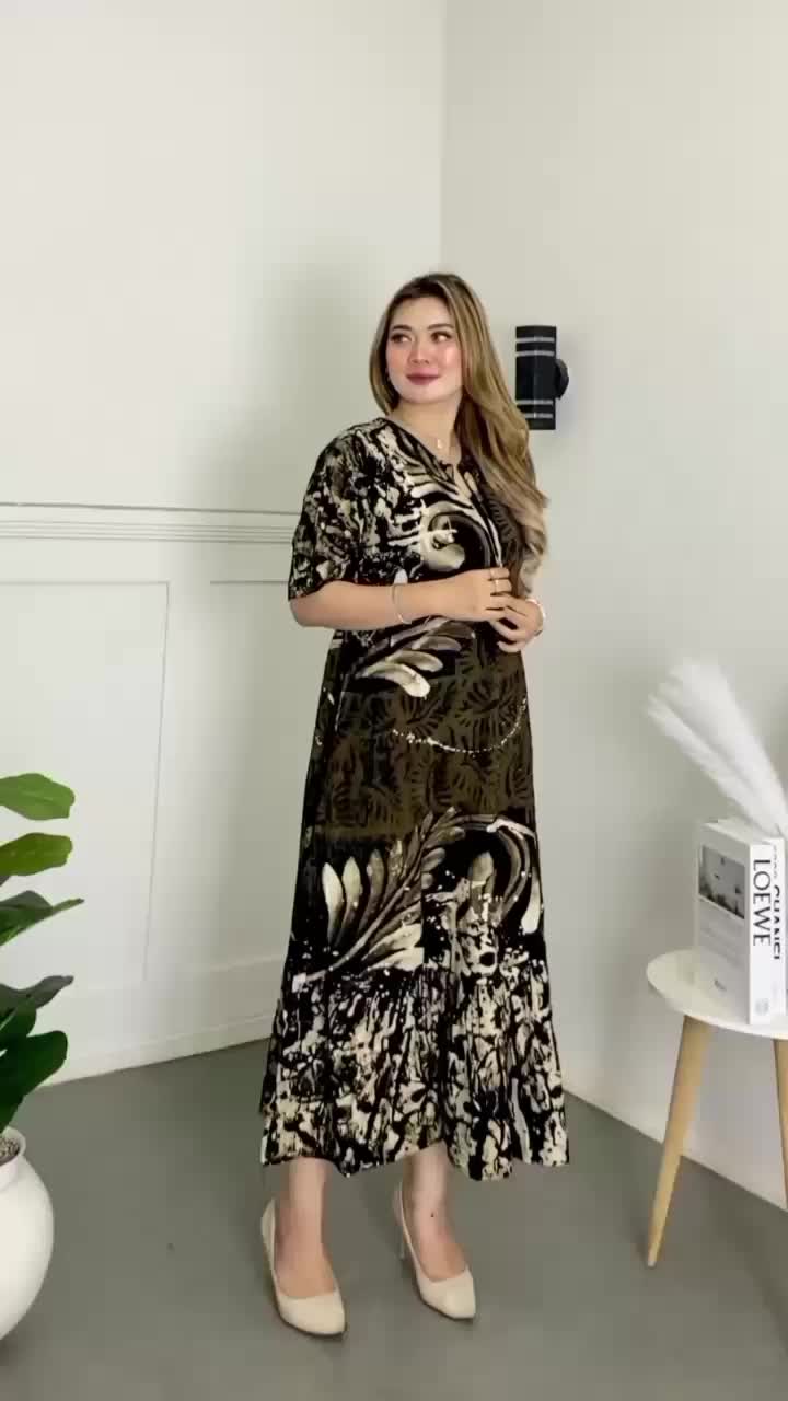 TEBUS MURAH - RM OUTFIT TERBARU DASTER TWILL ORI CAP MALAMAN ASLI PEKALONGAN DASTER TWILL BUSUI LENGAN PENDEK MOTIF LUKIS BUNGA Abstrak Batik