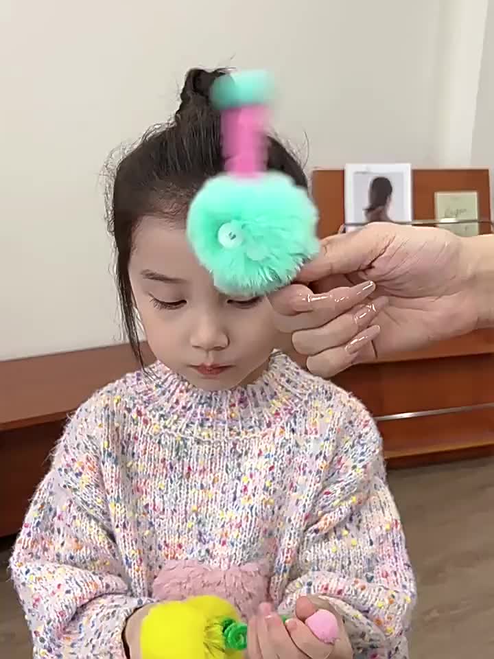 BISA COD F6346 Aksesoris Rambut Antena Boneka Bulu Anak / Jepit Rambut Plush Lucu Fashion