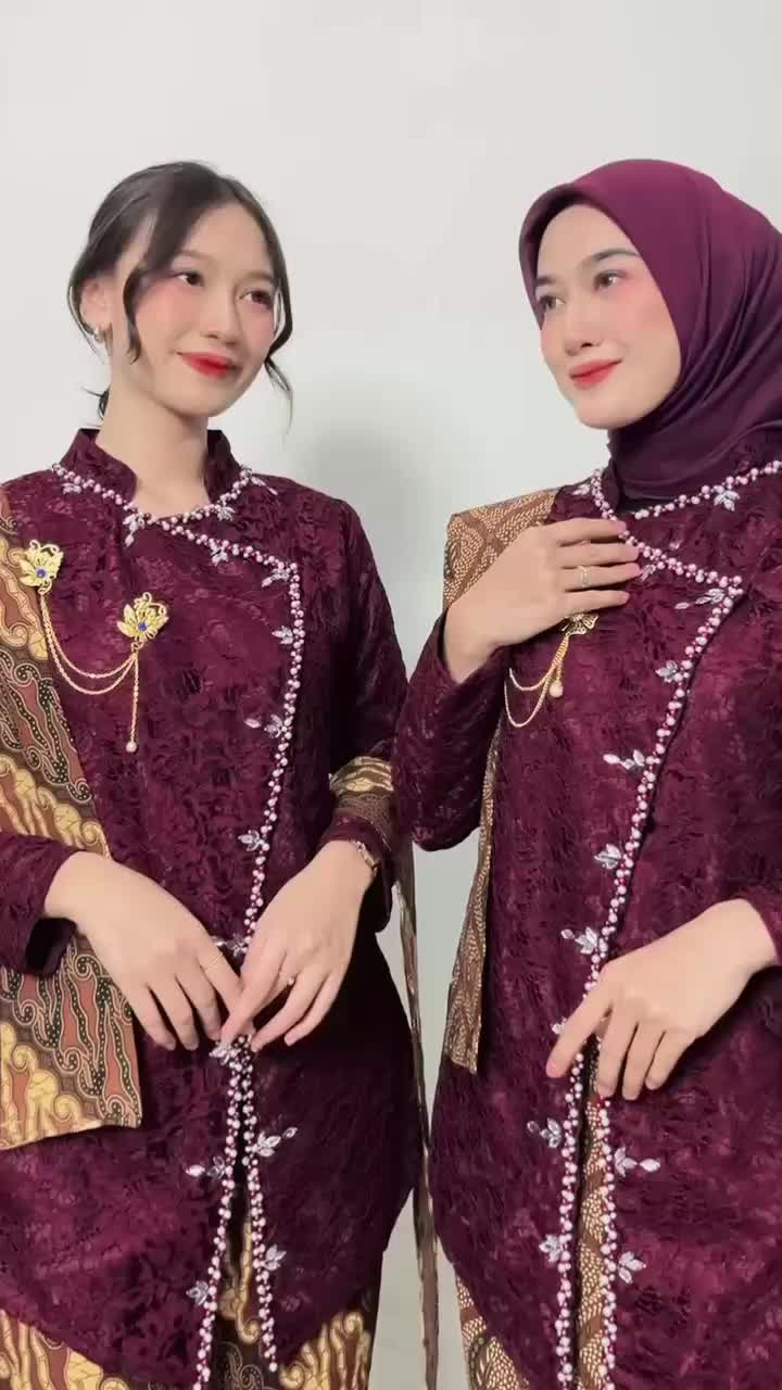 SET KEBAYA JANGGAN MODERN SRIKANDI FREE BROS SLENDANG KEBAYA Brokat Wisuda Lamaran Tunangan Bridesmaid Terbaru