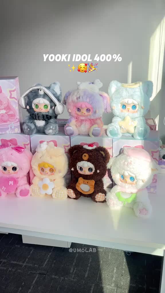 Yooki 400% Multitalented Idol｜Blind Box Boneka Super Gemes｜Koleksi Unik｜Vinyl Face Plush Doll｜Boneka Fluffy｜Present By UMOLAB