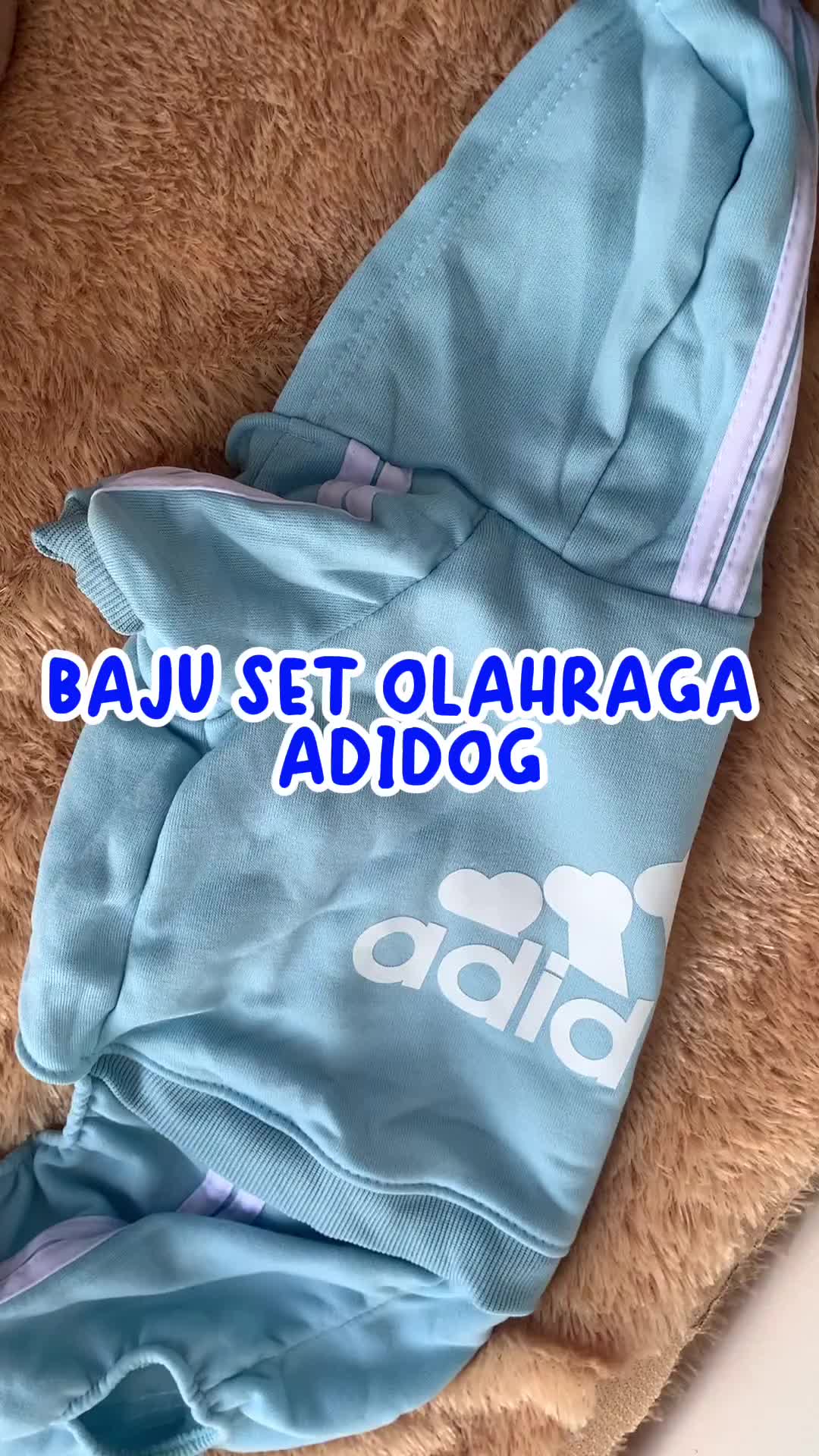 Pawsitive Vibes Set Baju dan Celana Olahraga Anabul Berkualitas Tinggi Motif Adidog untuk Kucing dan Anjing