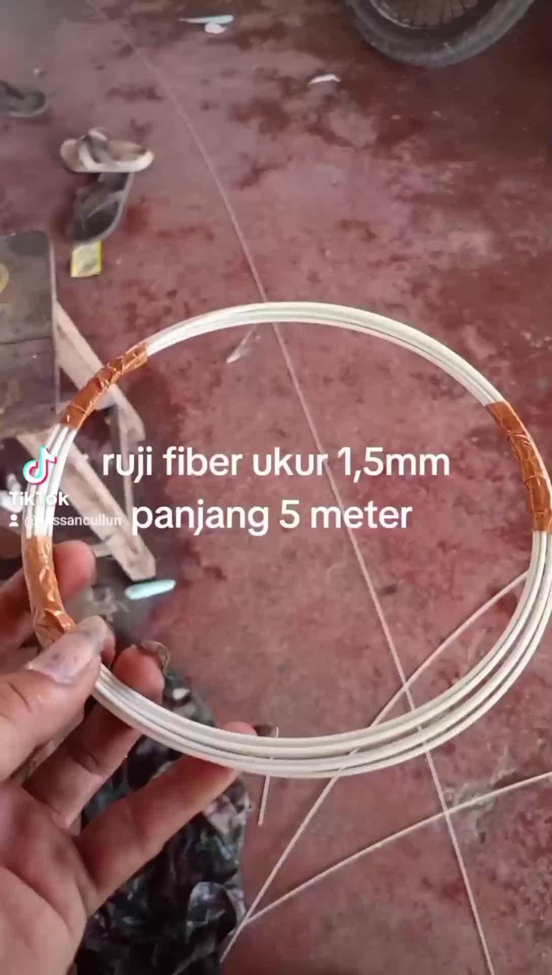 ruji fiber uk 1,5mm panjang 5meter
