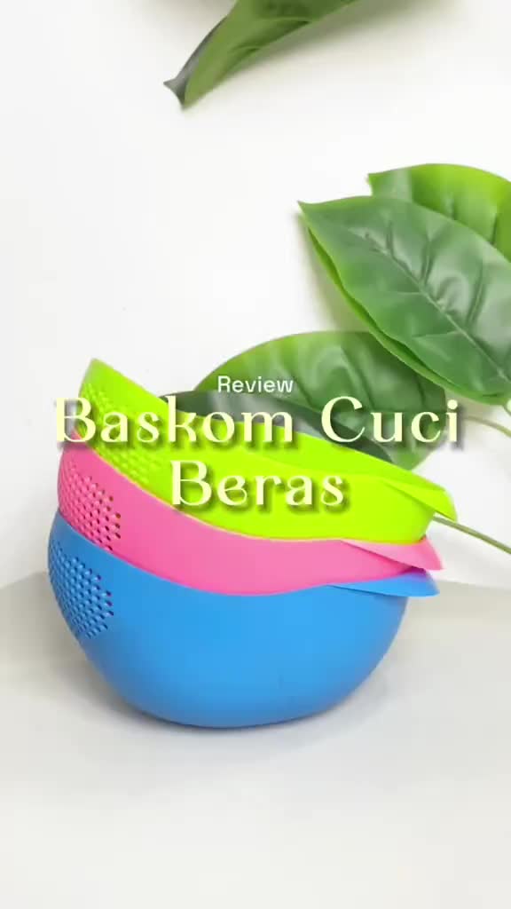 Wadah Cuci Beras/Baskom Ember Tempat Cuci Buah Sayur/Alat Cuci Beras 2901 Multifungsi Plastik Saringan Sayuran Kitchenware