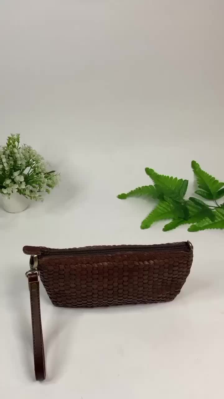 Dompet Wanita Kulit // Clutch Wanita Anyam Kulit // Tas Tangan Wanita // Tas Selempang Wanita Kulit Multifungsi