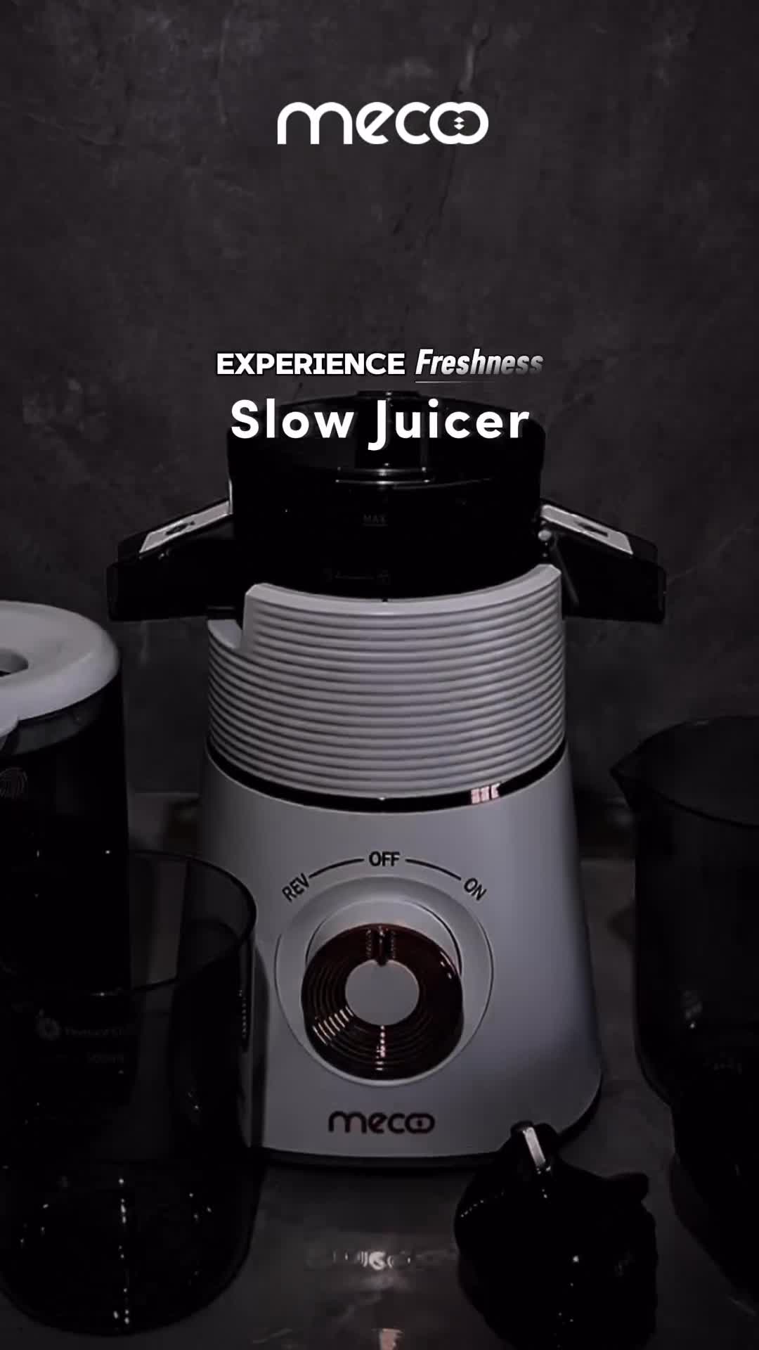 Mecoo Aesthetic Slow Juicer Extra Big Mouth Pengektrak Buah dan Sayur