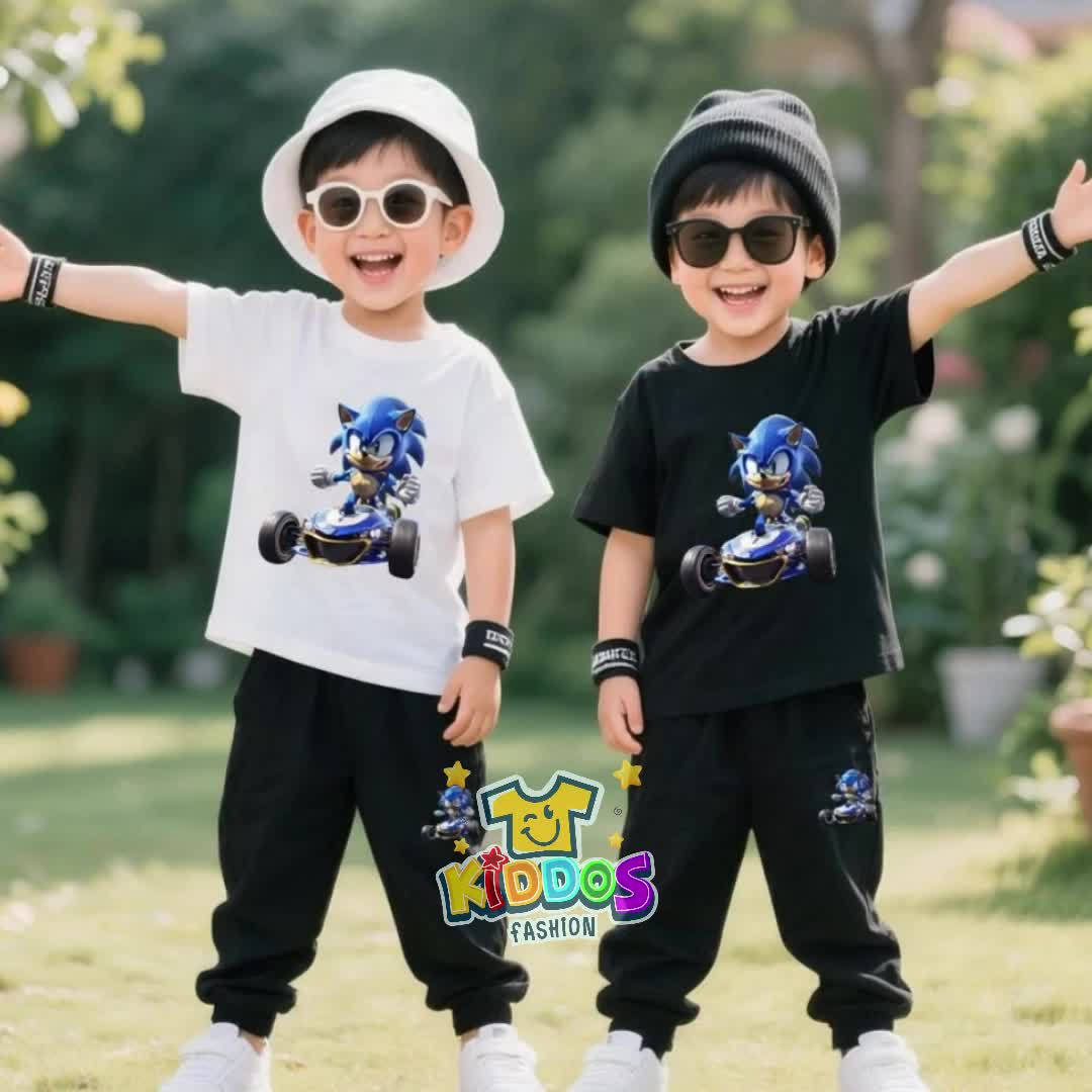 Setelan Anak Laki Laki Celana Jogger SONIC | Baju Setelan Anak Perempuan Stelan Unisex Terbaru 5 - 15 tahun Fashion