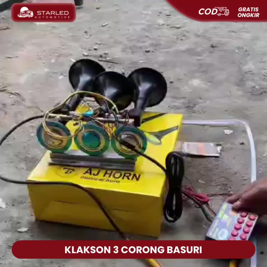Klakson Telolet 3 Corong Basuri 56 Nada 12V dan 24v