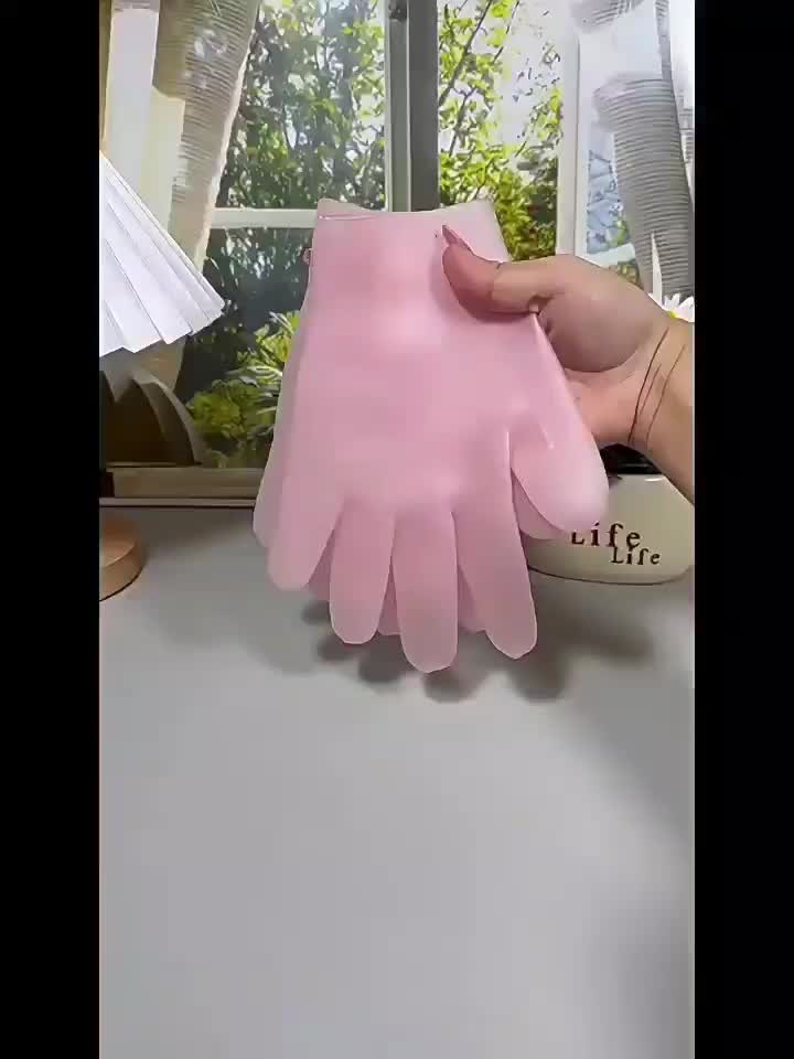 Kaos Kaki & Sarung Tangan Silikon All Size Pria Wanita Cream Pink Silicone Set Cleaning
