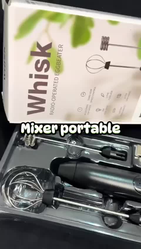 Tiga kecepatan pemukul telur listrik kecil, susu putih krim minuman, whisky cooking coffee mixer, kecepatan Baterai Merah