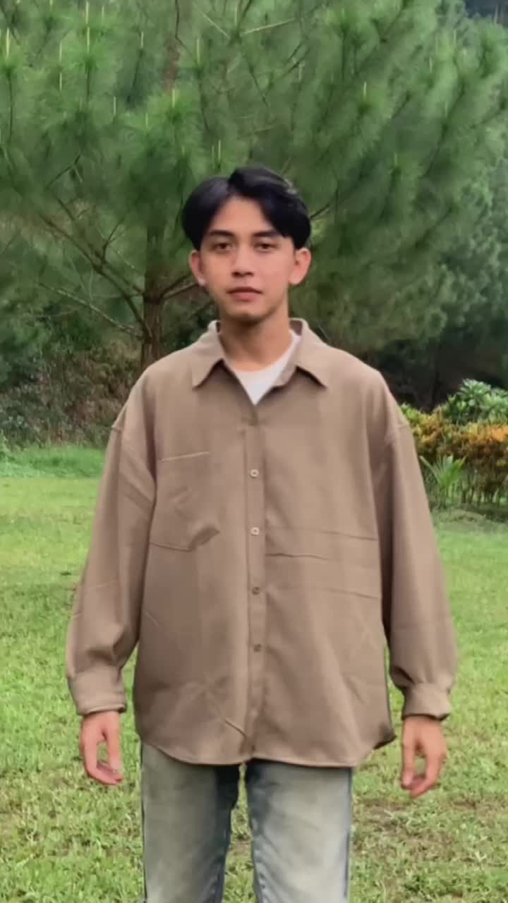 RoomFazza Kemeja Lengan Panjang Oversized Pria Kemeja Kasual Kemeja Polos Kemeja Pria Kemeja Oversize