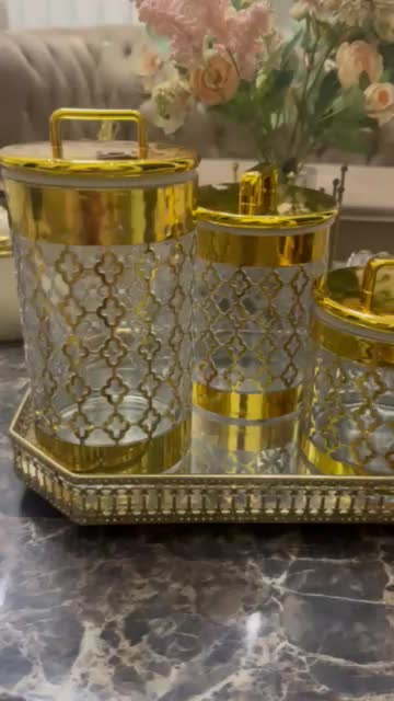 Set toples mewah akrilik set isi 3 (tidak termasuk nampan)