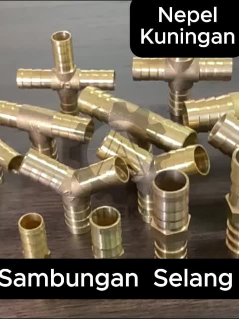 Sambungan Selang Kompresor Nepel Kuningan Konektor Lurus Y Cabang 4 Tee 6mm 8mm 10mm 12mm 14mm 16mm