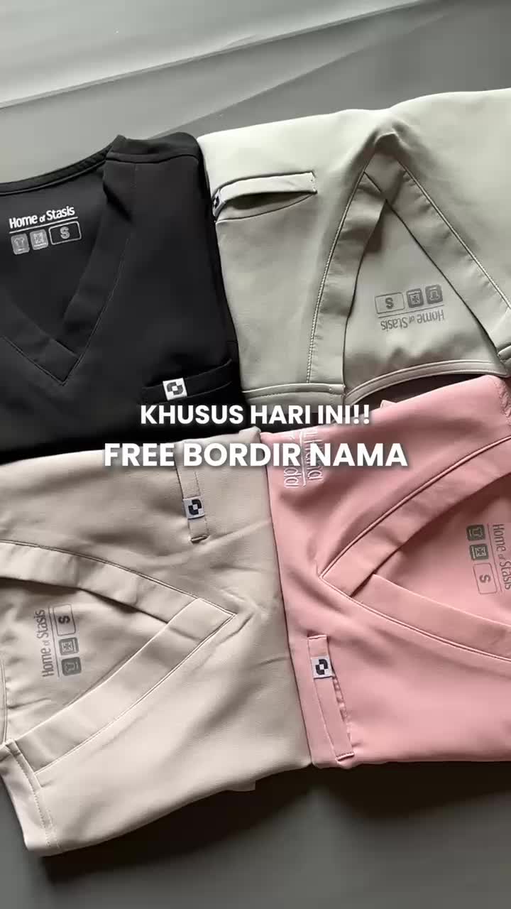 Set [AIRY PRO+] RELAXED Warna 1 - Women Series Vneck Pendek & Panjang - Scrub Baju OK Stasis Medical Dokter Bidan Perawat Baju jaga Medis V Neck Cargo Nakes custom karet bahan polydex bukan toyobo, american drill, seragam wanita pria