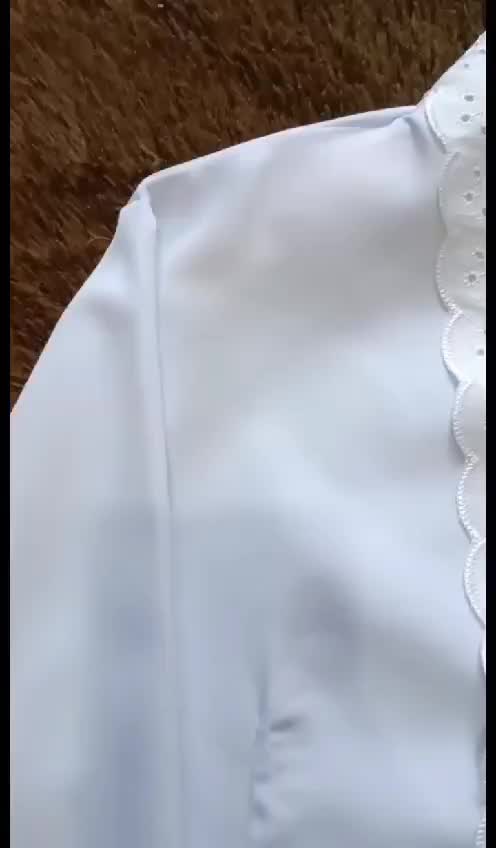 Baju Atasan Kebaya Encim Remaja&Dewasa SMA Seragam Kancing Renda Putih Wanita Panjang Dress Kerah