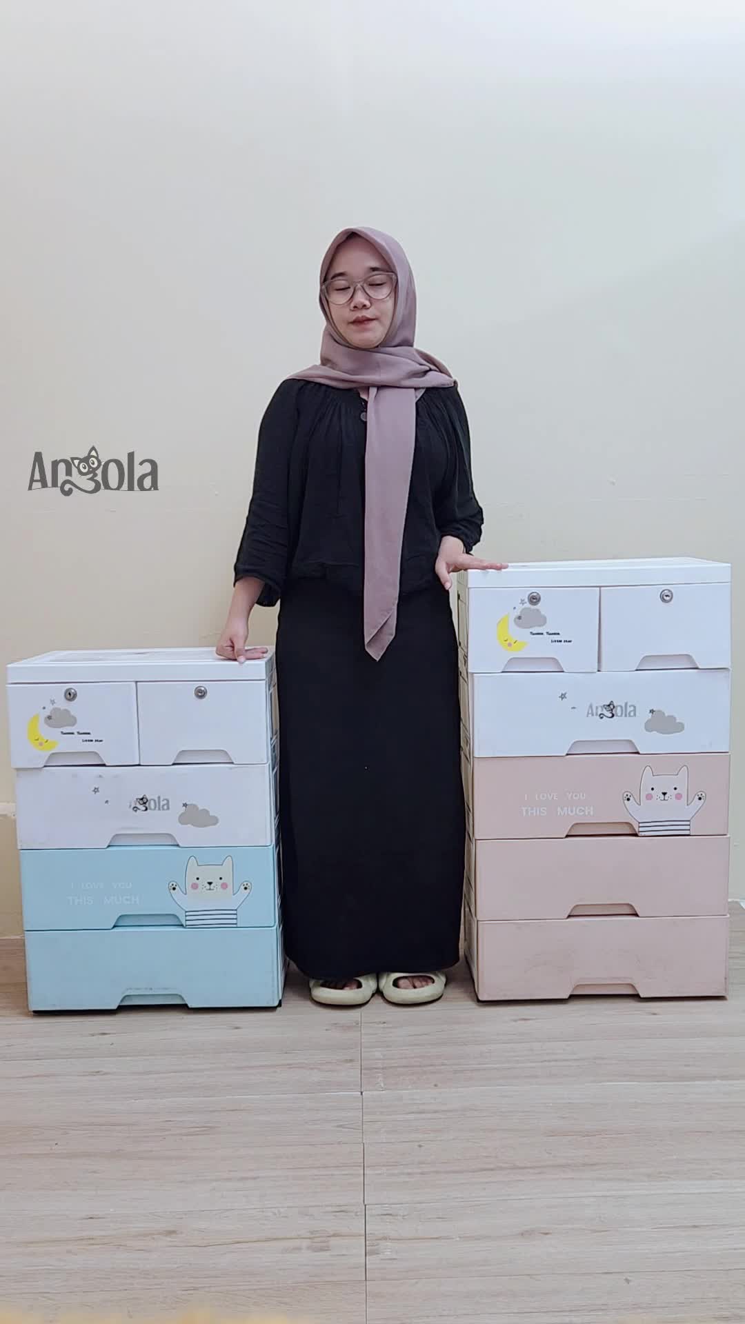 ANGOLA Lemari Plastik Tingkat Pakaian Anak C70-C71 Lemari Penyimpanan Mainan/Snack/Baju Serbaguna Furniture