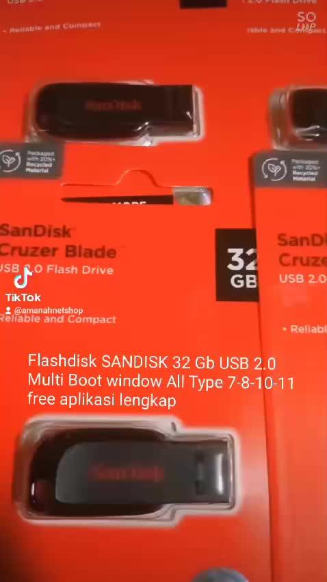 Flashdisk 32 Gb USB 2.0 Multiboot | bootable window All Type 7-8-10-11 + 34 Free Aplikasi Free Active