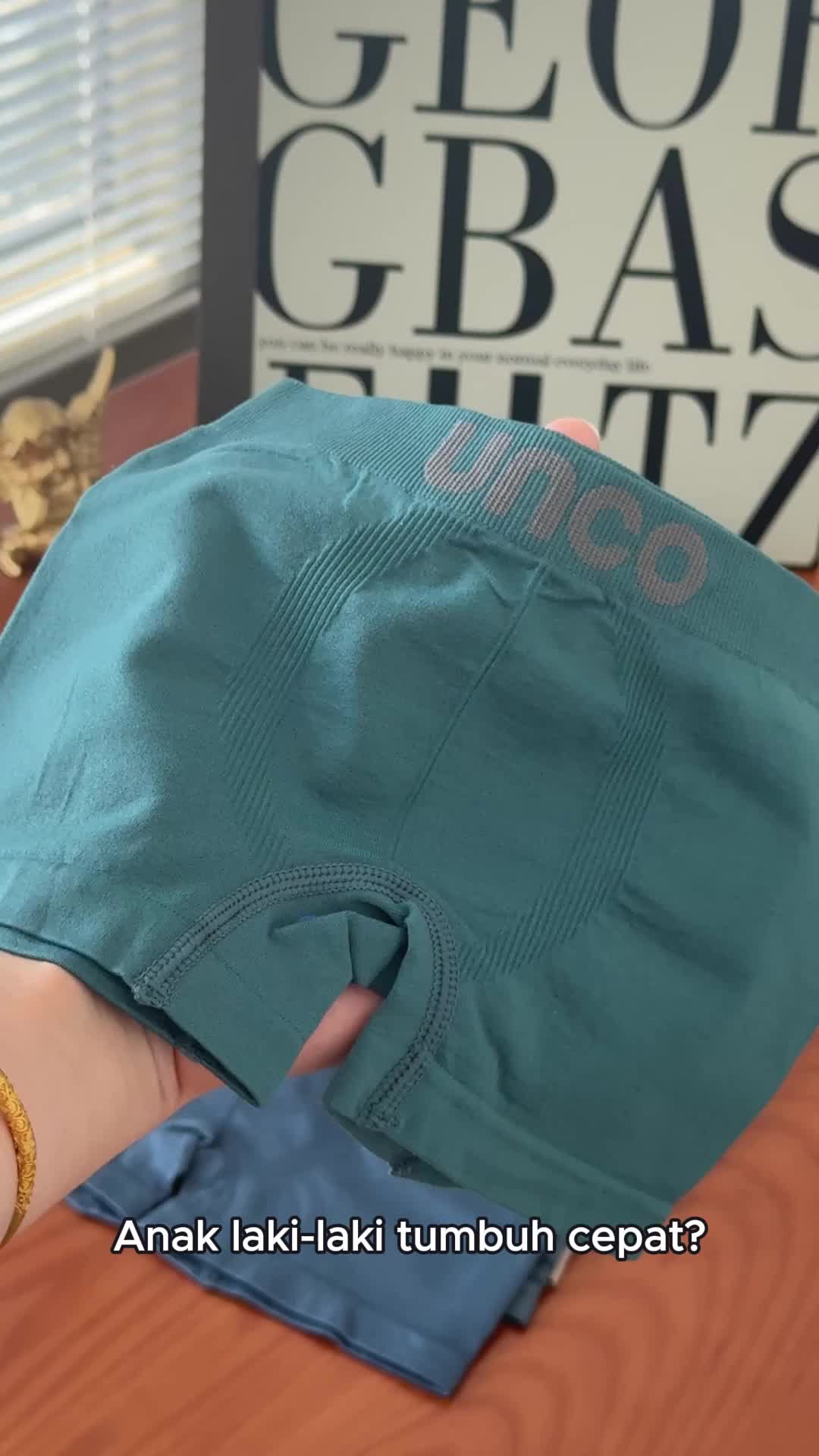 【polos】UNCO Celana Dalam Anak Laki-Laki 4-16 Tahun BB15-55kg Tanpa Jahitan Elastis Tinggi Nyaman untuk Olahraga Belajar dan Bermain Fashion