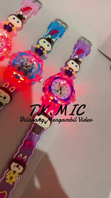JAM TANGAN ANAK 3D LABUBU ADA LAMPU WARNA-WARNI
