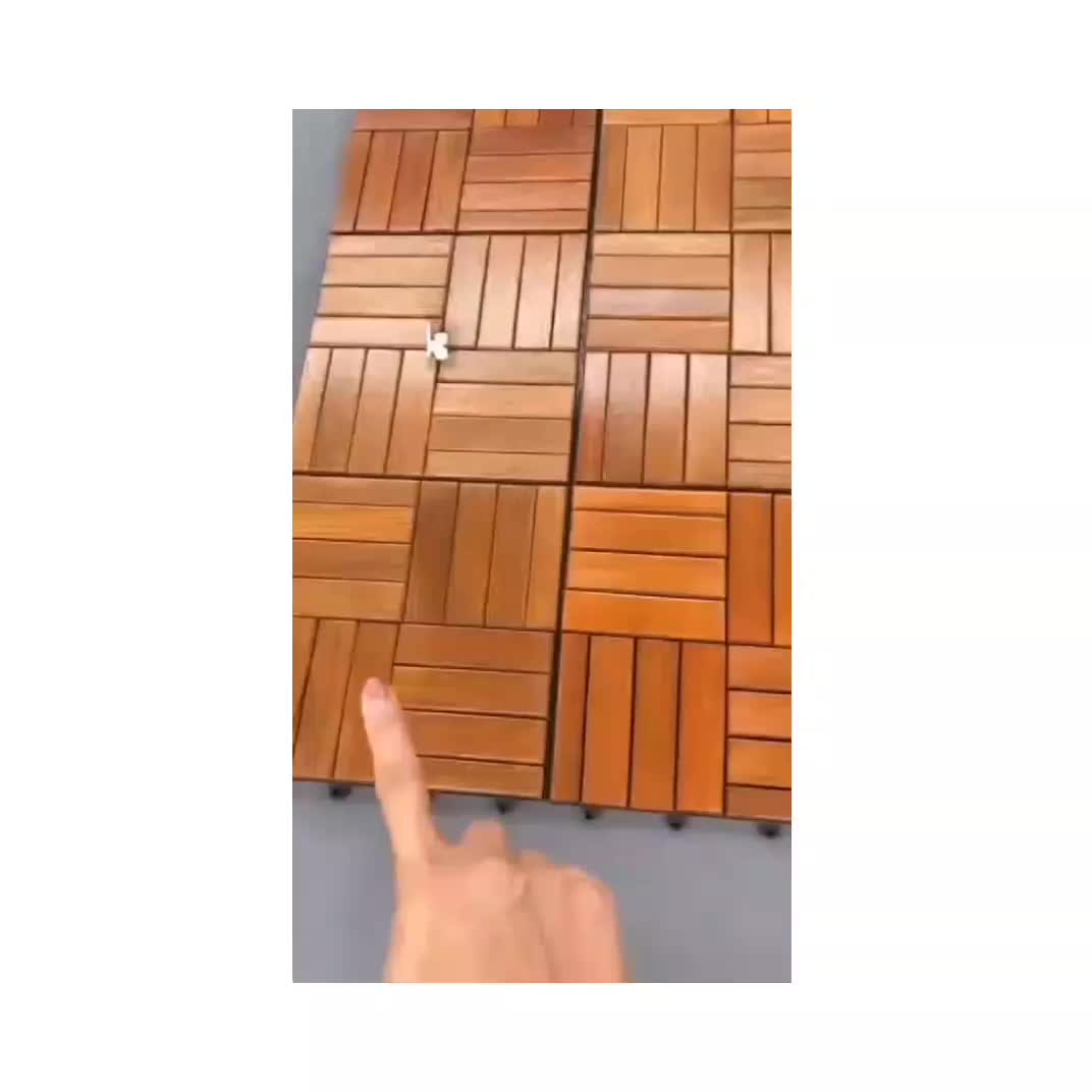 Decking Tile Kayu Jati Finish 28cmx28cm sudah coating