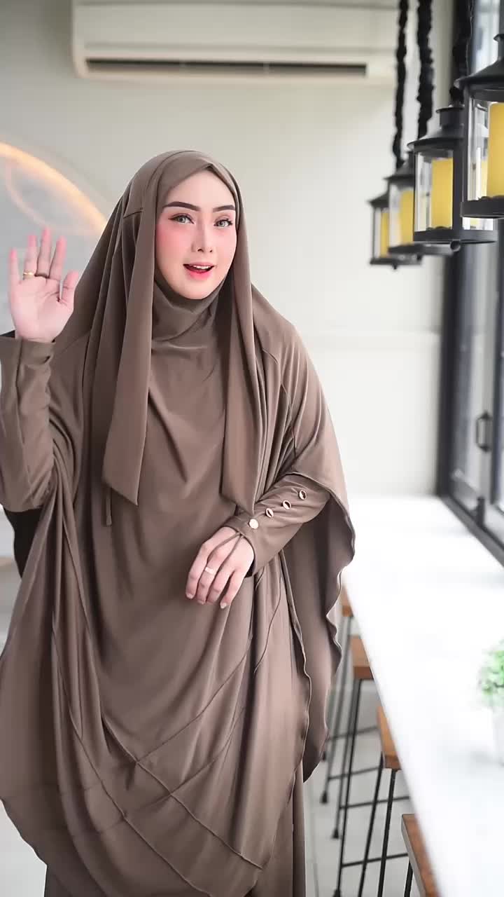 ABAYA SET HAJI UMROH+FRENCH KHIMAR JERSEY