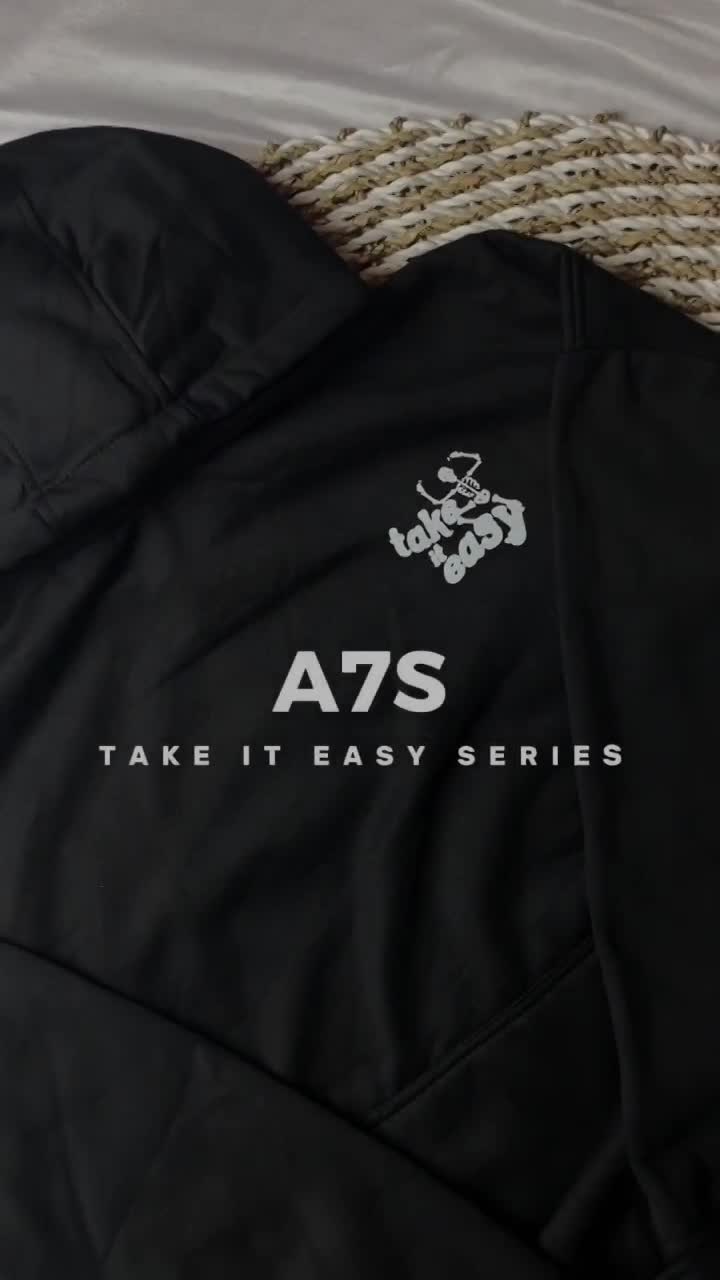 Hoodie Boxy Oversize Take It Easy So Many Planets A7S Distro Bandung Unisex Pria Sweater Wanita  High Quality Katun  Fleece Tangan Panjang Simple