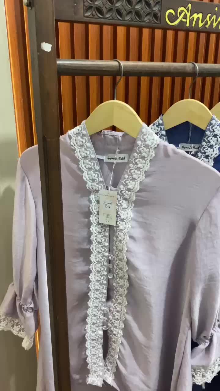 Baju Kebaya Aini Moderen santorini Polos untuk Wisuda dan Kondangan - Dress Dewasa
