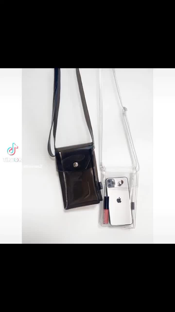 tas slempang mini tas handphone transparant