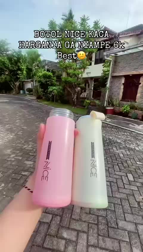 Botol Minum NICE 420ml Kaca Botol Souvenir Pernikahan Bottle Murah Botol Lucu Anak Botol Kecil Tumbler Kaca Tumblr Unik