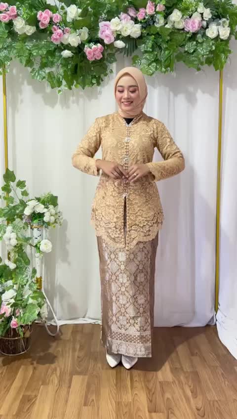 Setelan kebaya ecim brukat/rok span songket/lilit songket/kebaya jumbo 3L Payet Wanita Pesta