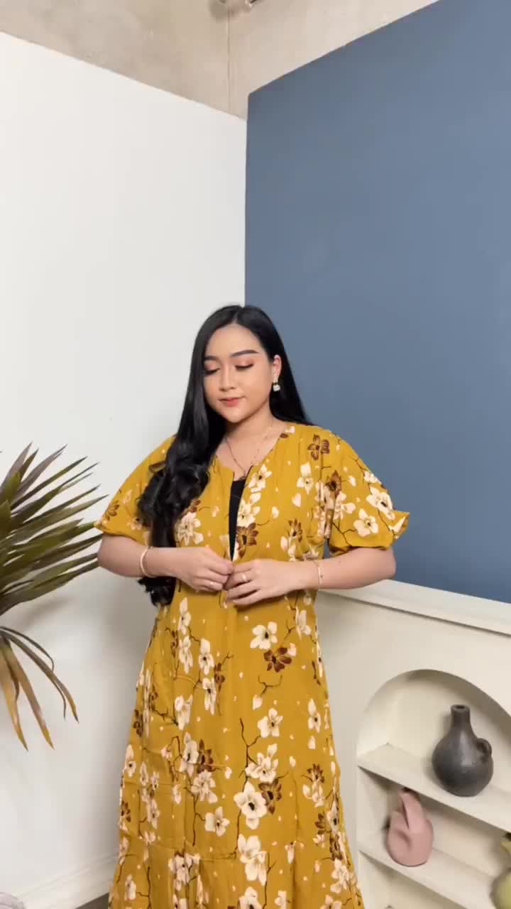 Daster Wanita Rayon Busui resleting depan baju tidur daster kekinian Motif Shyla