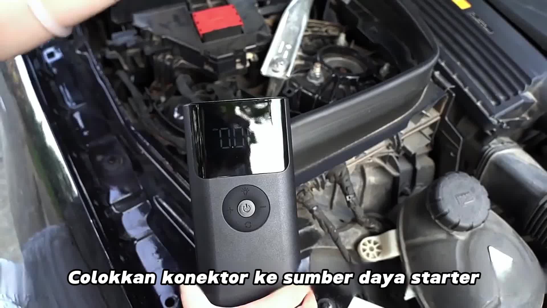 【4-in-1 Jumper Aki Mobil Darurat】 dengan Pompa Ban 150PSI, Powerbank USB, Starter Mobil 12V, Smart Chip Keamanan, Lampu LED SOS, dan Desain Portabel, Premium Quality, Bisa COD, jumpstart power bank