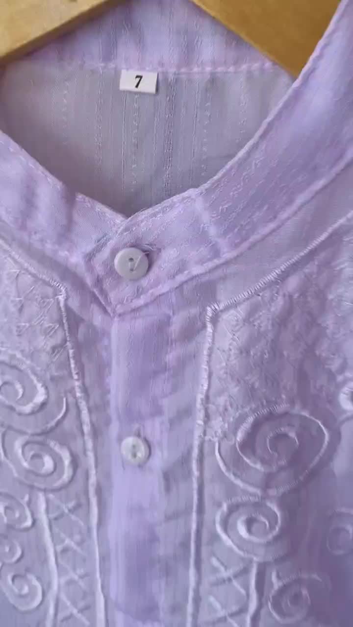Stelan koko anak putih/Baju koko anak laki-laki/Bordir kekinian Katun Muslim Motif Peci Celana Haji Panjang Setelan Atasan Motif Peci Kancing