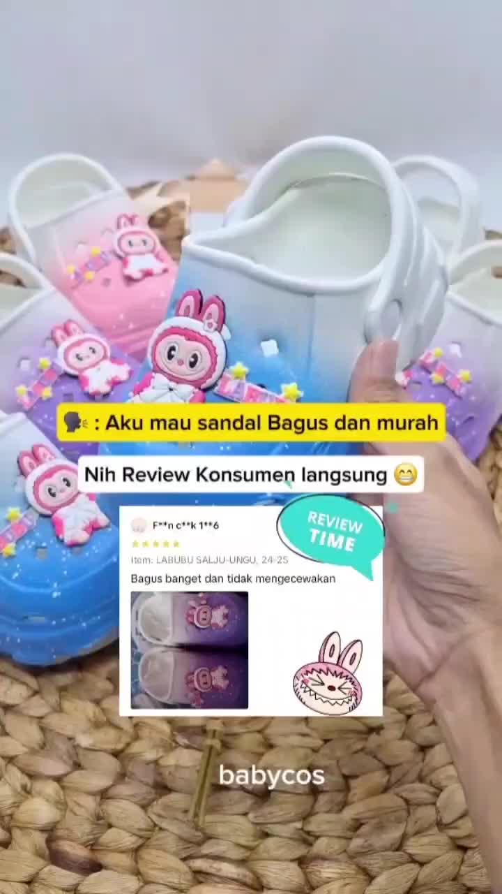 PROMO 10.10 Babycos - Sandal Baim LABUBU SALJU Sandal Anak Perempuan Karakter Labubu 5 - 11 Tahun Empuk Lentur Kekinian Viral 2024